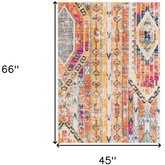 Gold and Ivory Southwestern Area Rug Photo 3