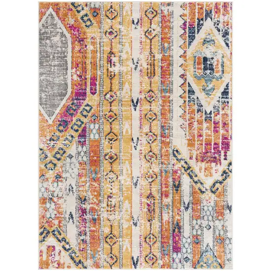 Gold and Ivory Southwestern Area Rug Photo 2