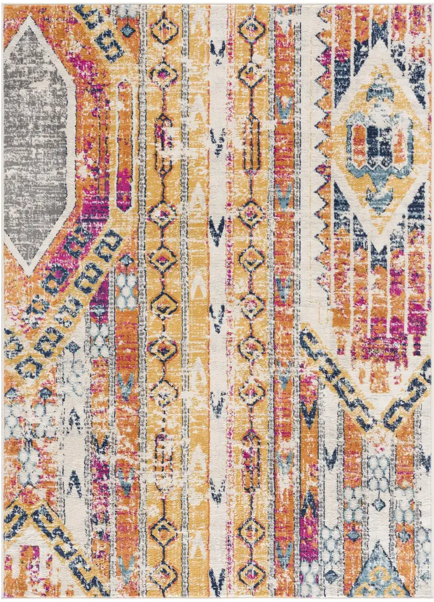 Gold and Ivory Southwestern Area Rug Photo 2