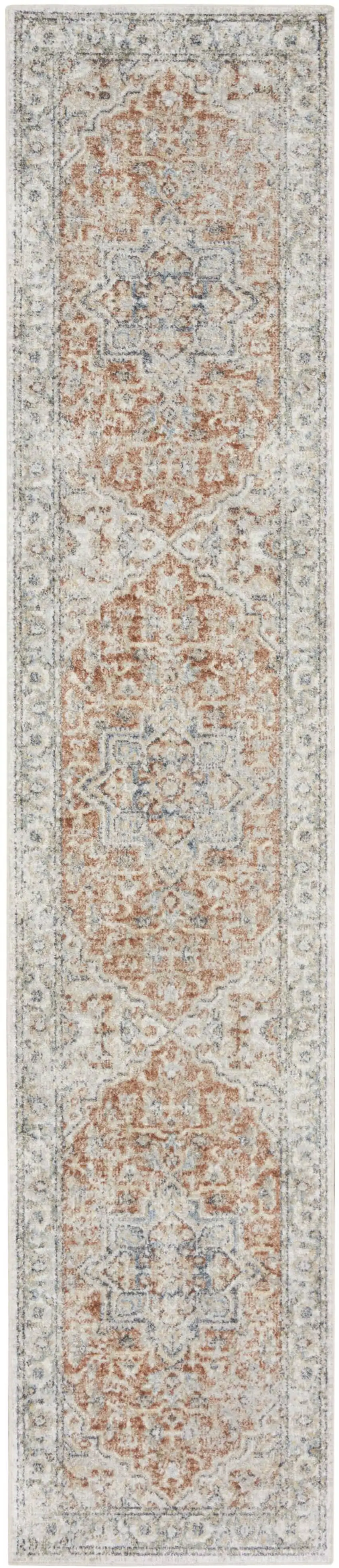 Gold and Ivory Oriental Power Loom Washable Runner Rug Photo 2
