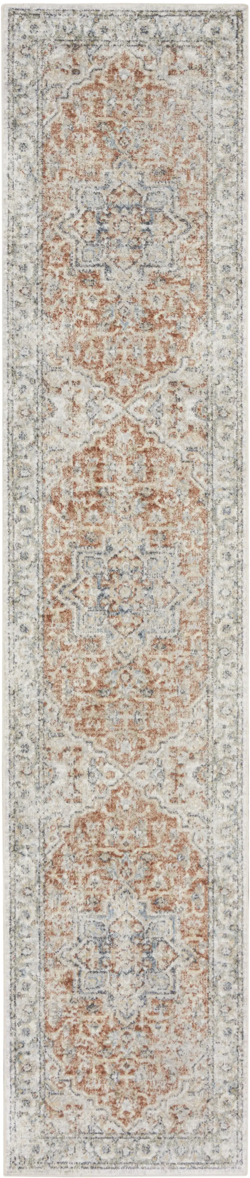 Gold and Ivory Oriental Power Loom Washable Runner Rug Photo 4