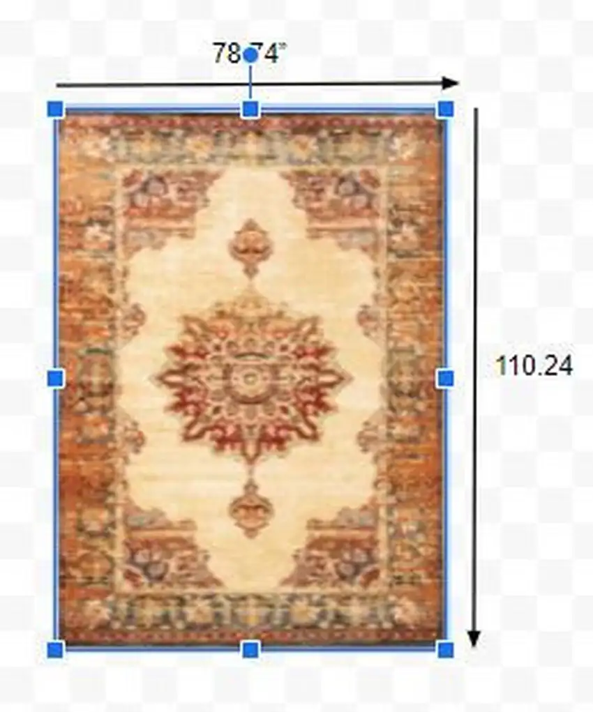 Gold and Orage Floral MedallionArea Rug Photo 3
