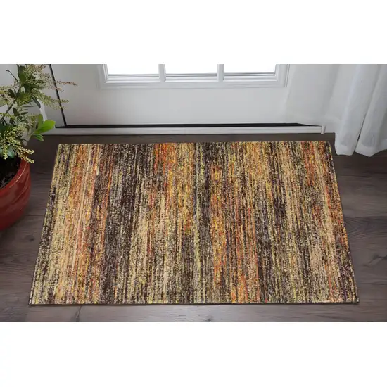 Orange Red Power Loom Area Rug Photo 1