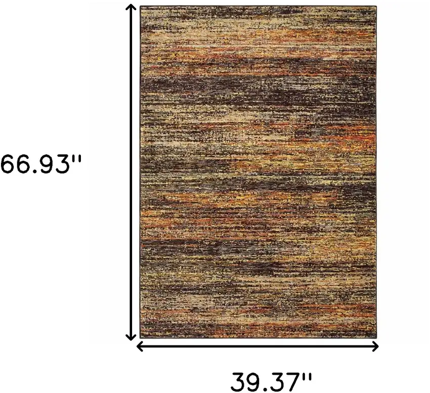 3'X5' Gold And Slate Abstract  Area Rug Photo 6