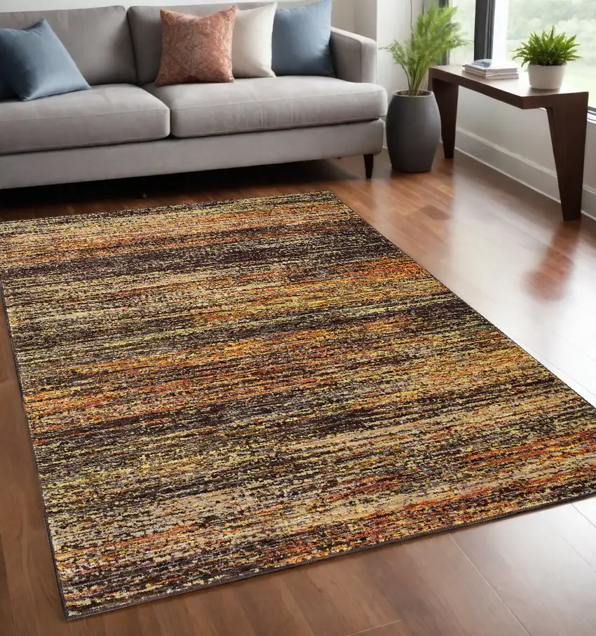 Gold And Slate Abstract Area Rug Photo 1