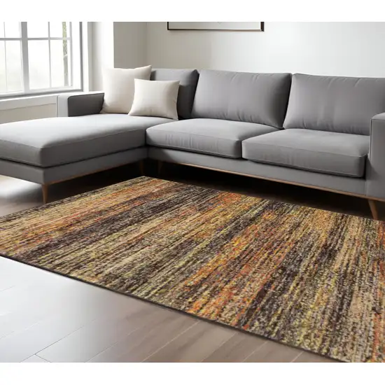 Gold And Slate Abstract Area Rug Photo 1