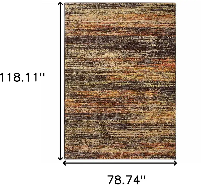 Gold and Slate Abstract Indoor Area Rug Photo 6