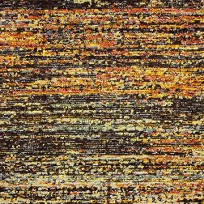 Gold and Slate Abstract Runner Rug Photo 3