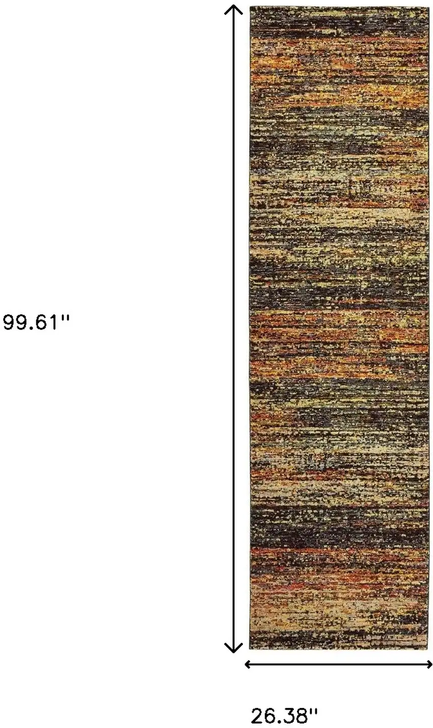2' X 8' Gold And Slate Abstract Runner Rug Photo 6