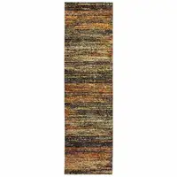 Photo of Gold and Slate Abstract Runner Rug