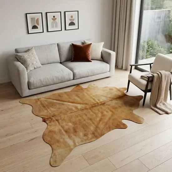 Golden Brown Cowhide Area Rug Photo 1