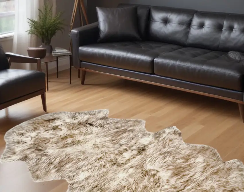 Gradient Chocolate Animal Print Area Rug Photo 1