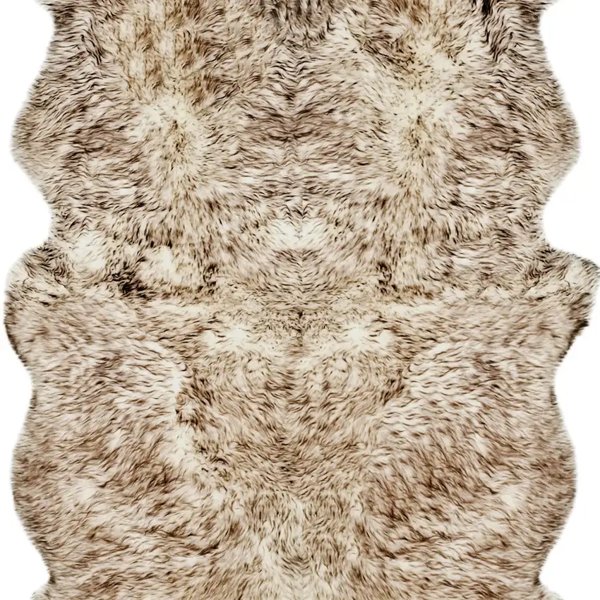 Chocolate Genuine Sheepskin Ombre Flokati Handmade Area Rug Photo 4