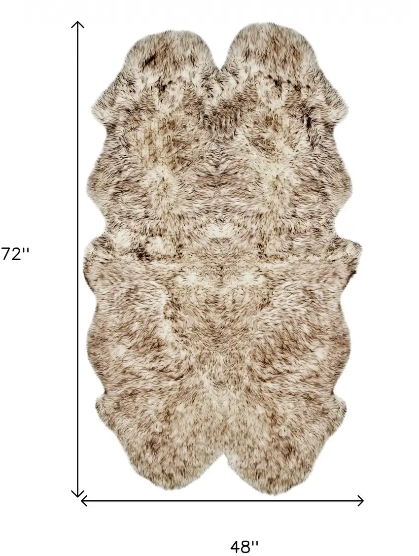 Chocolate Genuine Sheepskin Ombre Flokati Handmade Area Rug Photo 6
