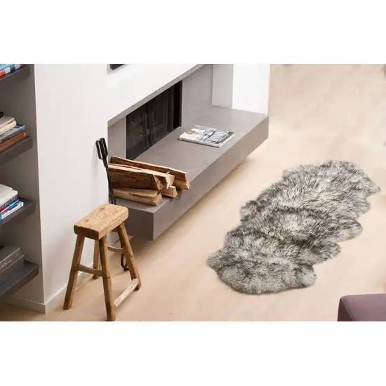 Gradient Gray Double Sheepskin - Area Rug Photo 2