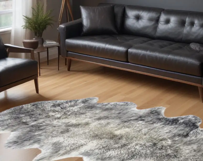 Gradient Grey Animal Print Area Rug Photo 2