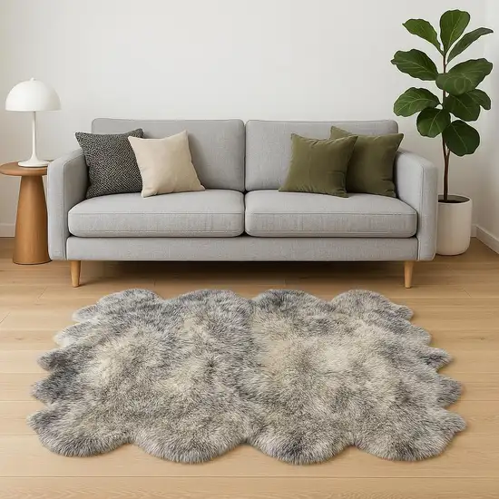Gradient Gray Animal Print Area Rug Photo 1