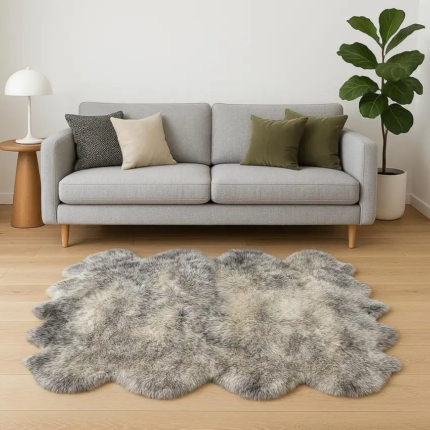 Gradient Gray Animal Print Area Rug Photo 1