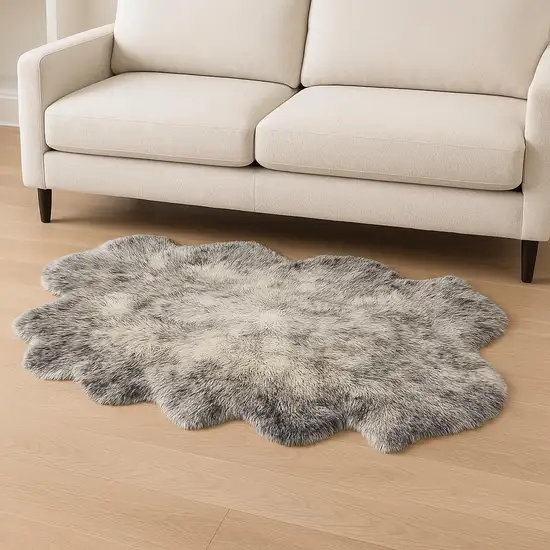 Gray Genuine Sheepskin Handmade Area Rug Photo 1
