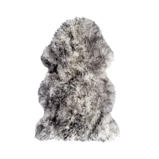 Gray Genuine Sheepskin Animal Print Shag Area Rug Photo 2
