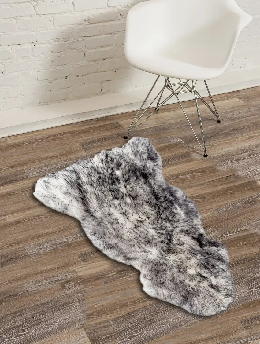 Gradient Gray Single Sheepskin - Area Rug Photo 2