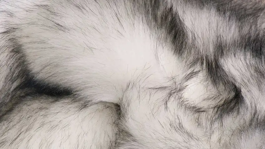 Gradient Grey Faux Fur Rectangular Area Rug Photo 2
