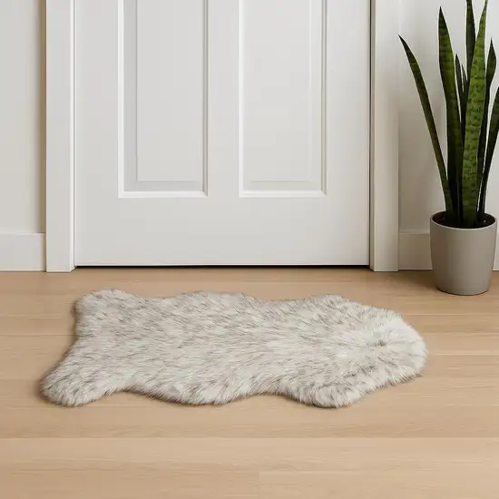 Gray Faux Sheepskin Washable Area Rug Photo 1