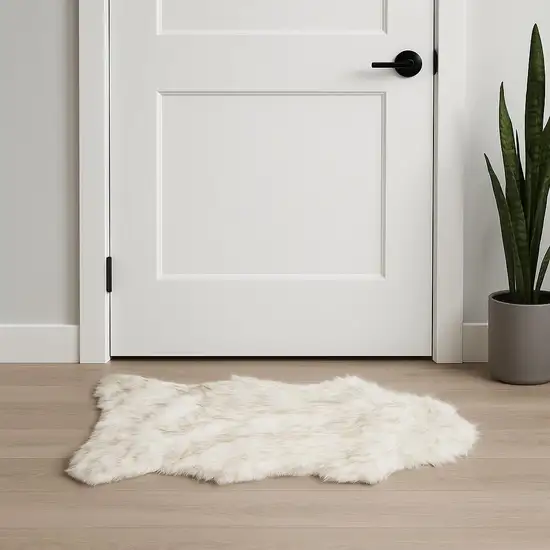 Tan Faux Sheepskin Ombre Area Rug Photo 1