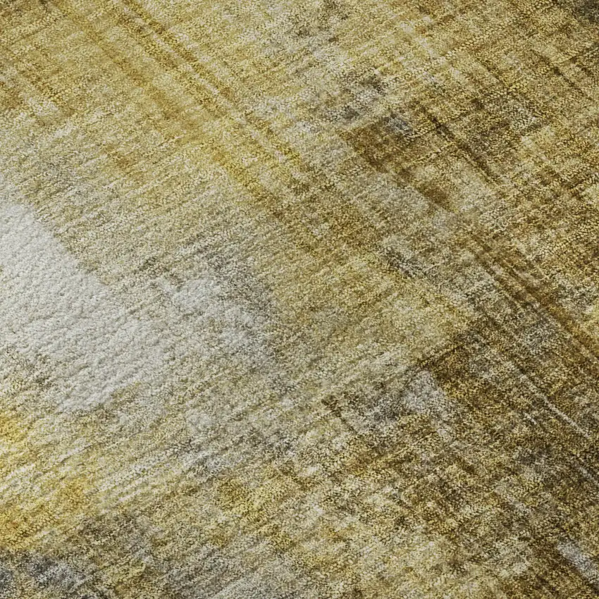 Granite Gray And Gold Abstract Washable Area Rug With UV Protection Photo 7