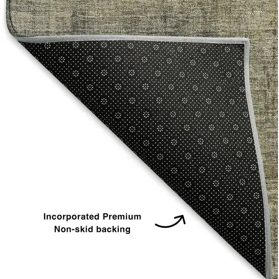 Granite Gray And Gold Abstract Washable Area Rug With UV Protection Photo 4