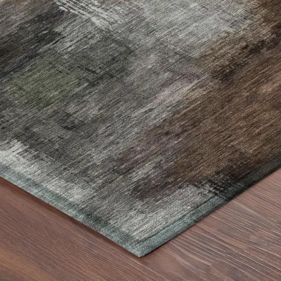 Granite Gray And Gray Abstract Washable Indoor Outdoor Area Rug Photo 5