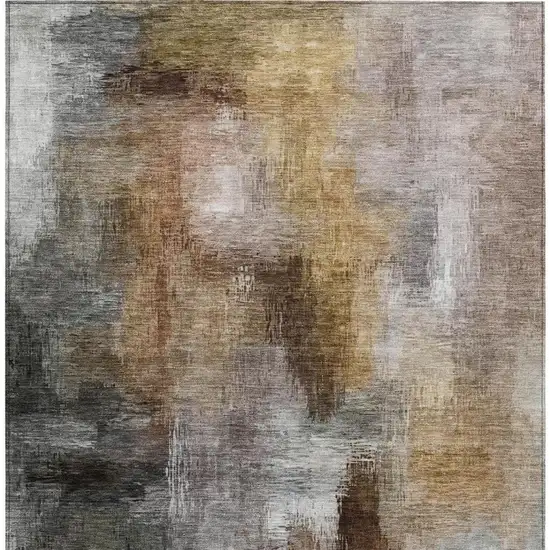 Granite Gray And Gray Abstract Washable Indoor Outdoor Area Rug Photo 4