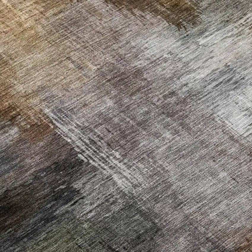 Granite Gray And Gray Abstract Washable Indoor Outdoor Area Rug Photo 6