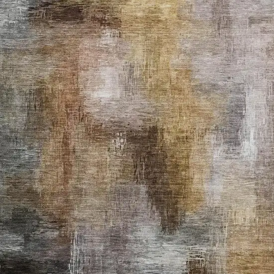 Granite Gray And Gray Abstract Washable Indoor Outdoor Area Rug Photo 3
