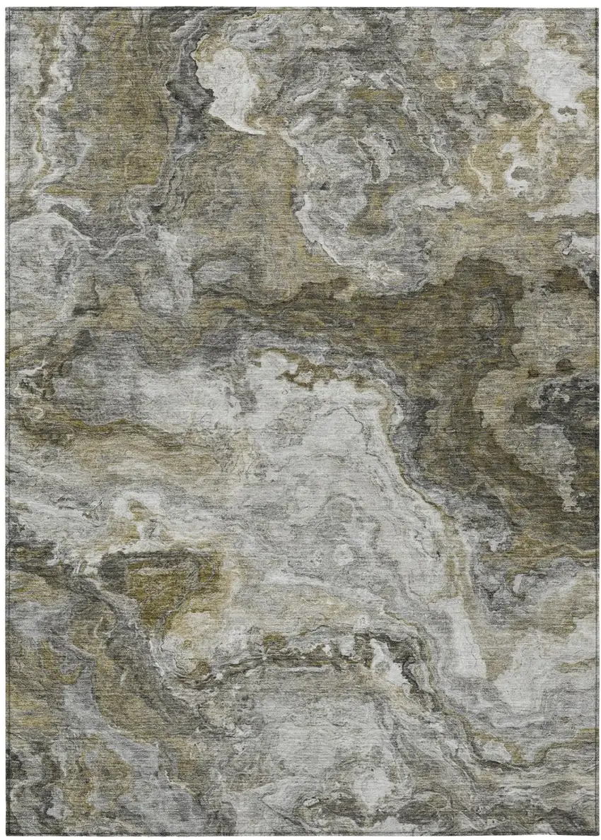 Granite Gray And Gray Abstract Washable Indoor Outdoor Area Rug Photo 2