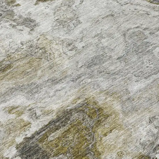 Granite Gray And Gray Abstract Washable Indoor Outdoor Area Rug Photo 4