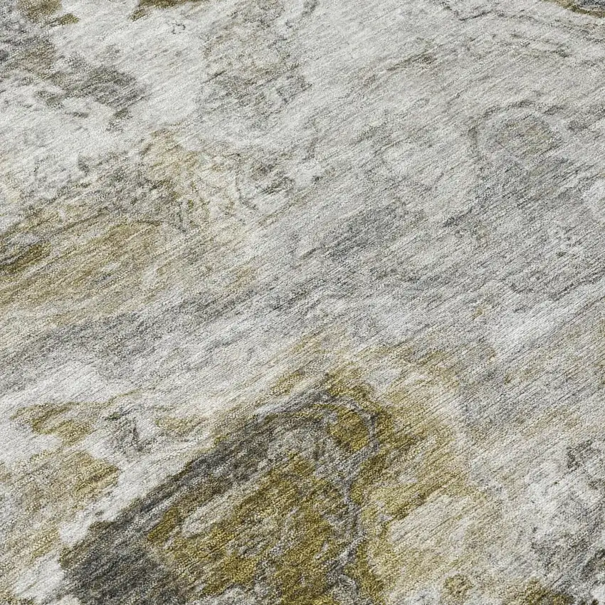 Granite Gray And Gray Abstract Washable Indoor Outdoor Area Rug Photo 4