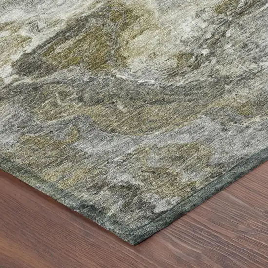 Granite Gray And Gray Abstract Washable Indoor Outdoor Area Rug Photo 3