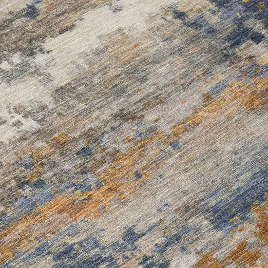 Granite Gray And Gray Abstract Washable Indoor Outdoor Area Rug Photo 4