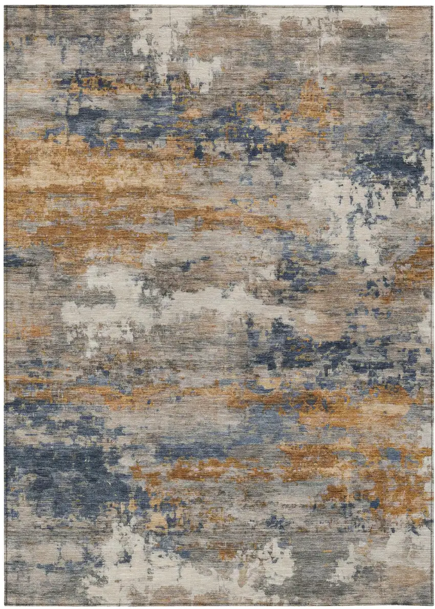 Granite Gray And Gray Abstract Washable Indoor Outdoor Area Rug Photo 2