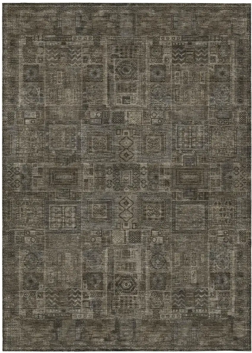 Granite Gray And Gray Oriental Washable Indoor Outdoor Area Rug Photo 2