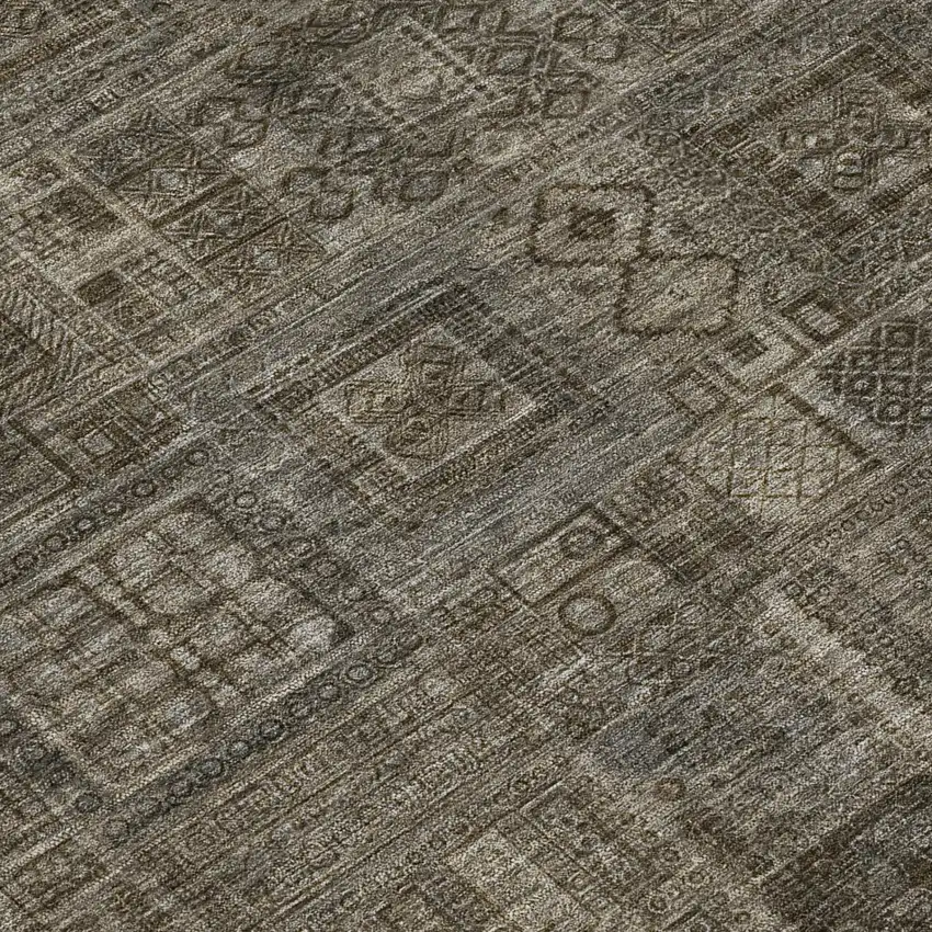 Granite Gray And Gray Oriental Washable Indoor Outdoor Area Rug Photo 4