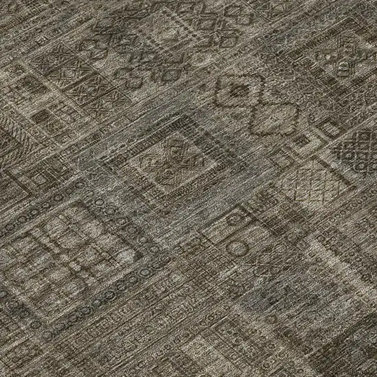 Granite Gray And Gray Oriental Washable Indoor Outdoor Area Rug Photo 4