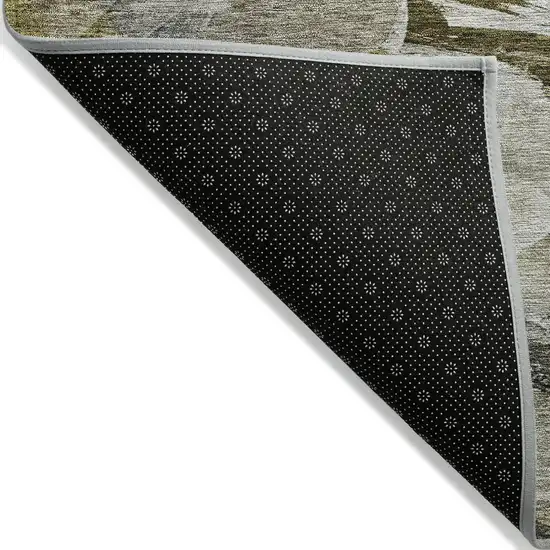 Granite Gray And Green Abstract Washable Indoor Outdoor Area Rug Photo 5