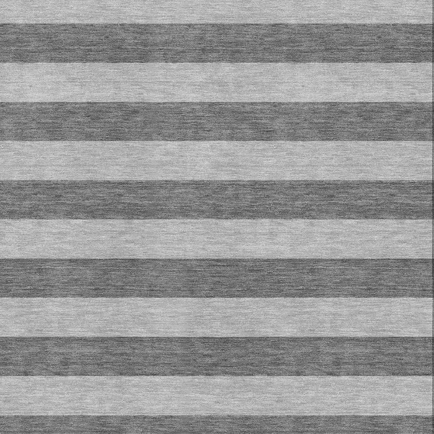 Granite Gray And Ivory Striped Washable Area Rug With UV Protection Photo 3