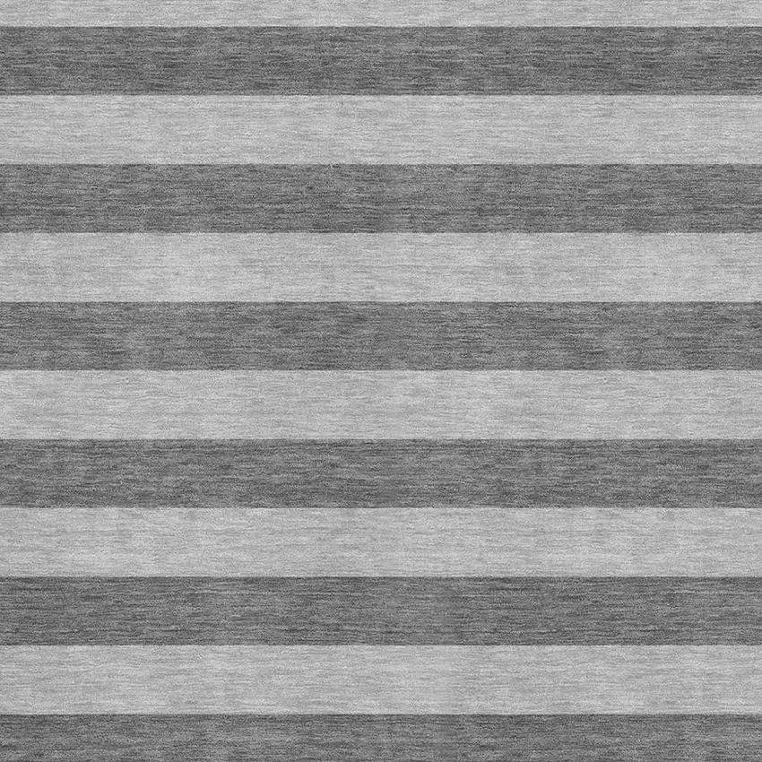 Granite Gray And Ivory Striped Washable Area Rug With UV Protection Photo 3