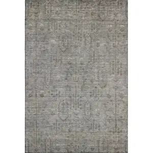 Photo of Granite Gray And Silver Southwestern Washable Area Rug With UV Protection