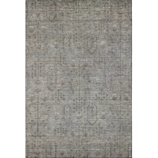 Granite Gray And Silver Southwestern Washable Area Rug With UV Protection Photo 4