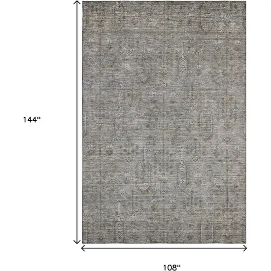 Granite Gray And Silver Southwestern Washable Area Rug With UV Protection Photo 3