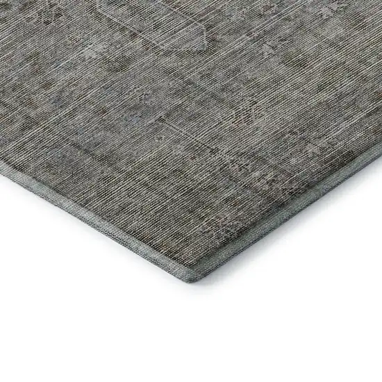 Granite Gray And Silver Southwestern Washable Area Rug With UV Protection Photo 7